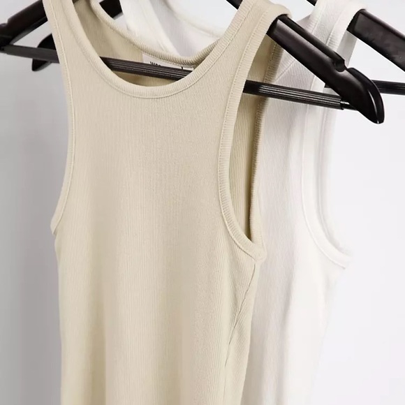 Weekday Tops - Weekday Stella organic cotton rib racer back tank